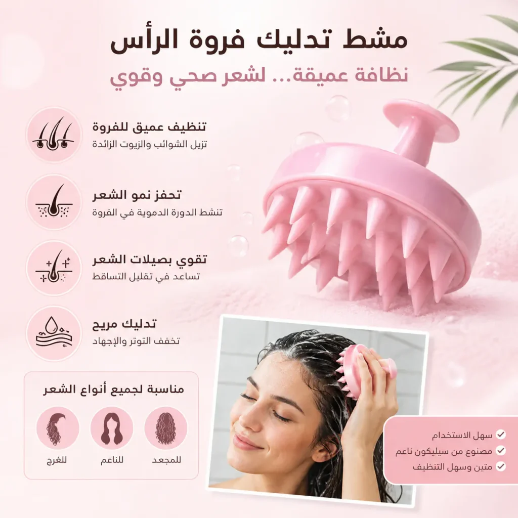 مشط تدليك وتنظيف فروة الرأس